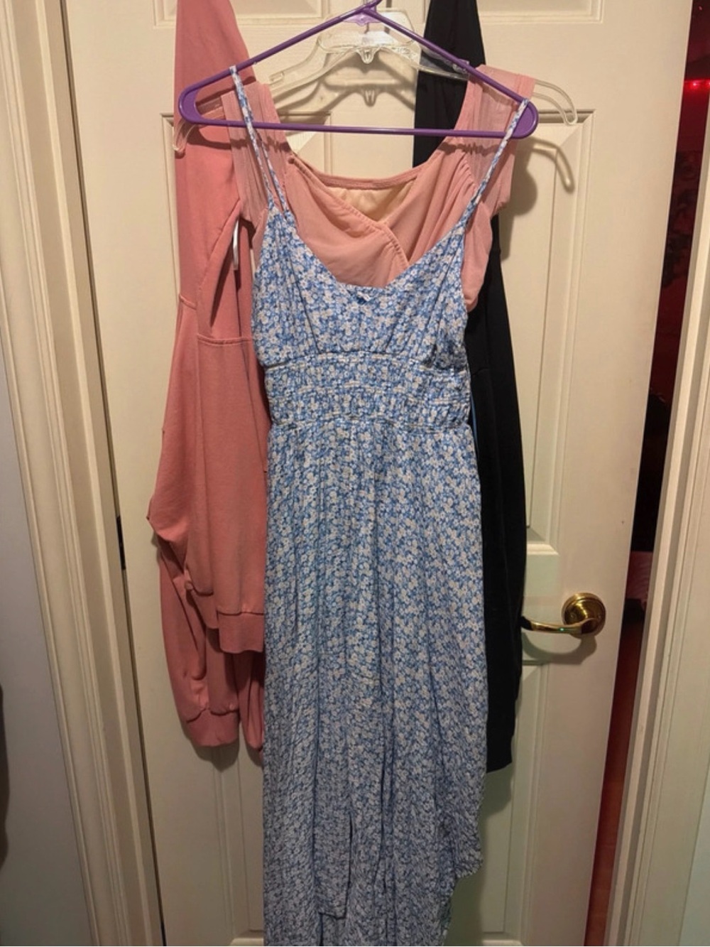 Blu Pepper Powder Blue Floral Maxi Dress